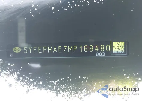 2021 Toyota Corolla Le из США, поврежденный, VIN 5YFEPMAE7MP169480